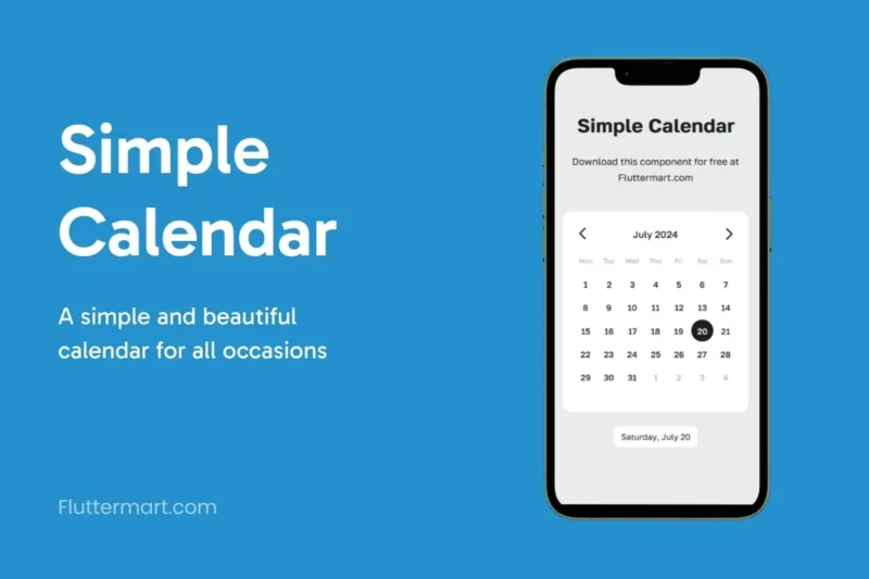 Simple Flutter calendar